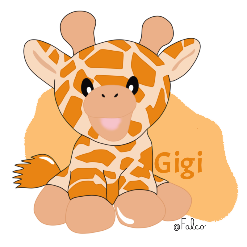 Gigi la girafe qui voit tout depuis son long cou