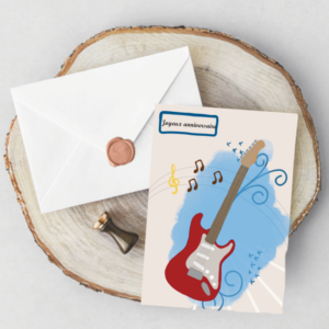 Carte – Anniversaire guitare éléctrique