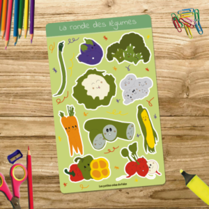 Planche de stickers – La ronde des légumes