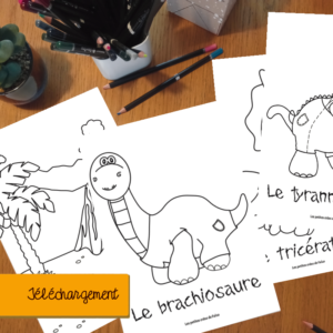 Lot de 8 coloriages – Nos amis les dinosaures – Téléchargement