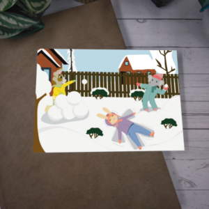 Illustration, les rabistouilles jouent dans la neige